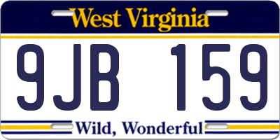 WV license plate 9JB159