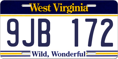 WV license plate 9JB172