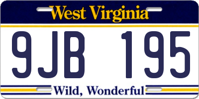 WV license plate 9JB195
