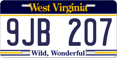 WV license plate 9JB207