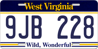 WV license plate 9JB228