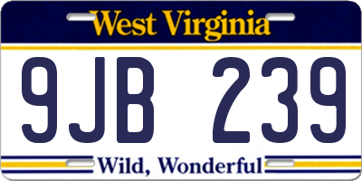 WV license plate 9JB239