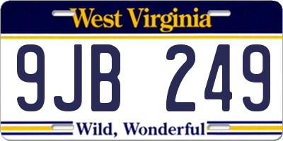 WV license plate 9JB249