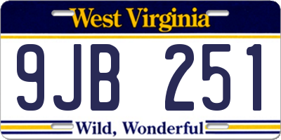 WV license plate 9JB251