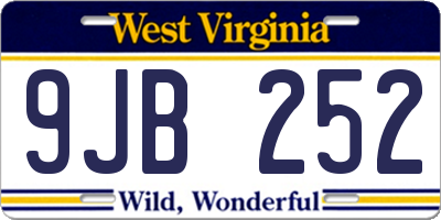 WV license plate 9JB252