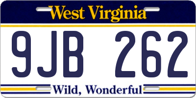 WV license plate 9JB262