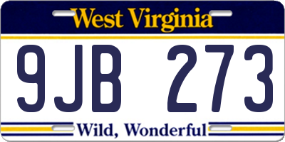 WV license plate 9JB273