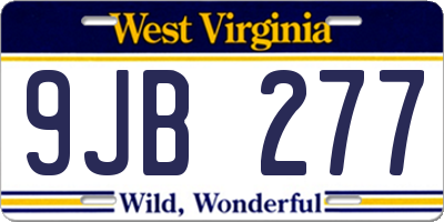 WV license plate 9JB277