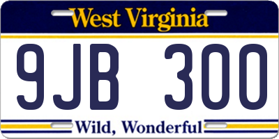 WV license plate 9JB300