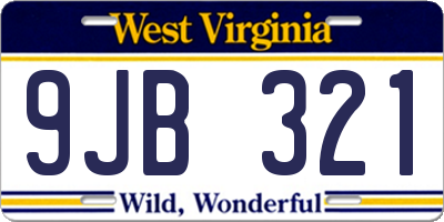 WV license plate 9JB321
