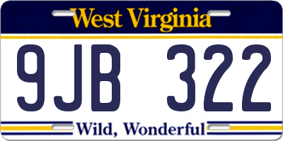 WV license plate 9JB322