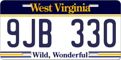 WV license plate 9JB330