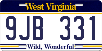 WV license plate 9JB331