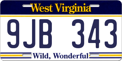 WV license plate 9JB343