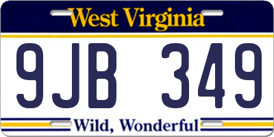 WV license plate 9JB349