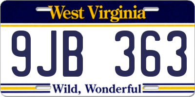 WV license plate 9JB363