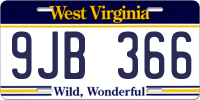 WV license plate 9JB366