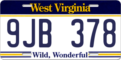 WV license plate 9JB378