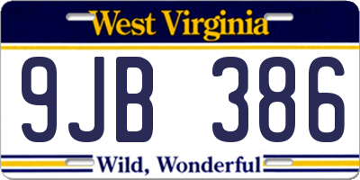 WV license plate 9JB386