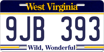 WV license plate 9JB393