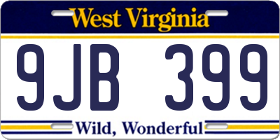 WV license plate 9JB399