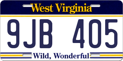 WV license plate 9JB405