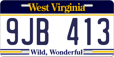 WV license plate 9JB413