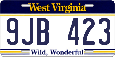 WV license plate 9JB423