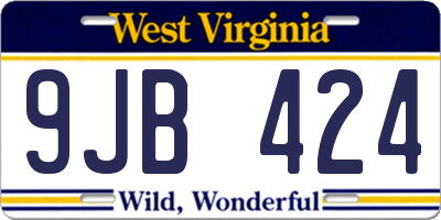 WV license plate 9JB424