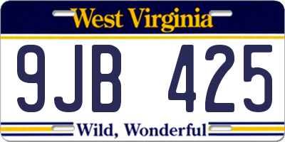 WV license plate 9JB425