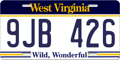 WV license plate 9JB426