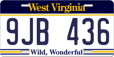 WV license plate 9JB436