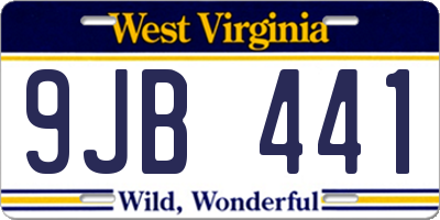 WV license plate 9JB441