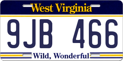 WV license plate 9JB466
