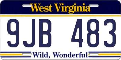 WV license plate 9JB483
