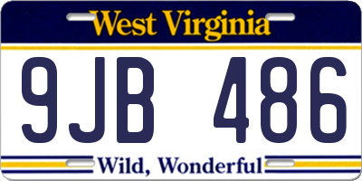 WV license plate 9JB486