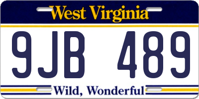WV license plate 9JB489