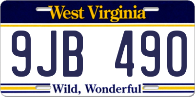 WV license plate 9JB490