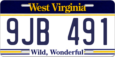 WV license plate 9JB491