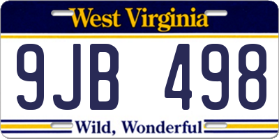 WV license plate 9JB498