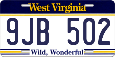 WV license plate 9JB502
