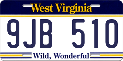 WV license plate 9JB510