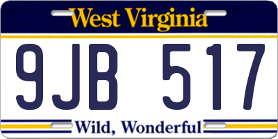 WV license plate 9JB517