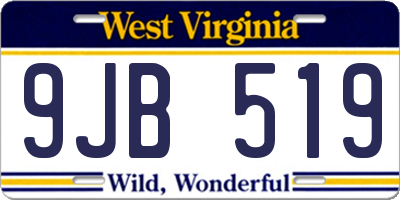 WV license plate 9JB519