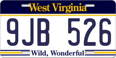 WV license plate 9JB526