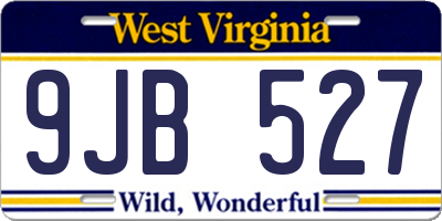 WV license plate 9JB527