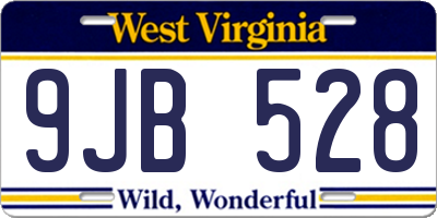 WV license plate 9JB528