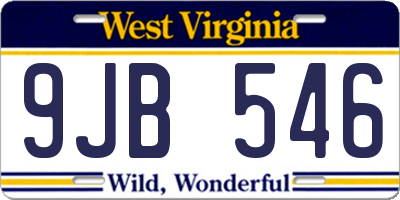 WV license plate 9JB546