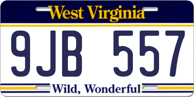 WV license plate 9JB557