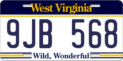 WV license plate 9JB568